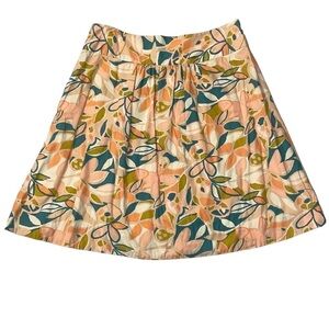 Vintage J Crew floral drop waist skirt pink peach teal, Jenna Lyons